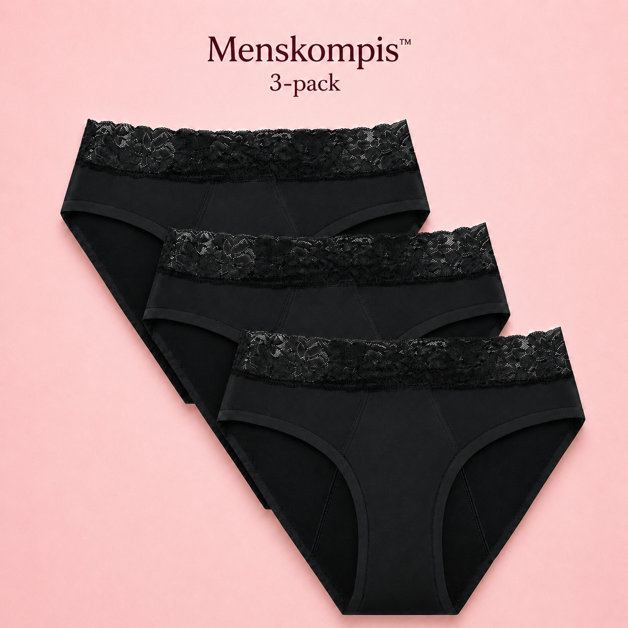 Menskompis™ med öppningsbara sidor och spetskant