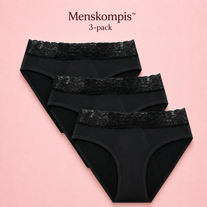 Menskompis™ med öppningsbara sidor och spetskant