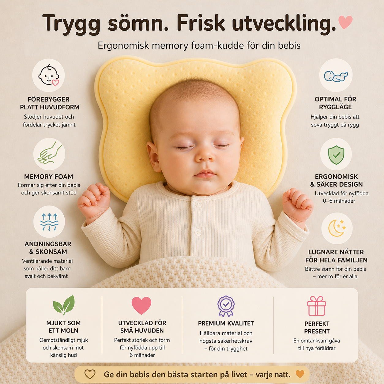 Ge din bebis bättre sömn – Förhindra platt nacke
