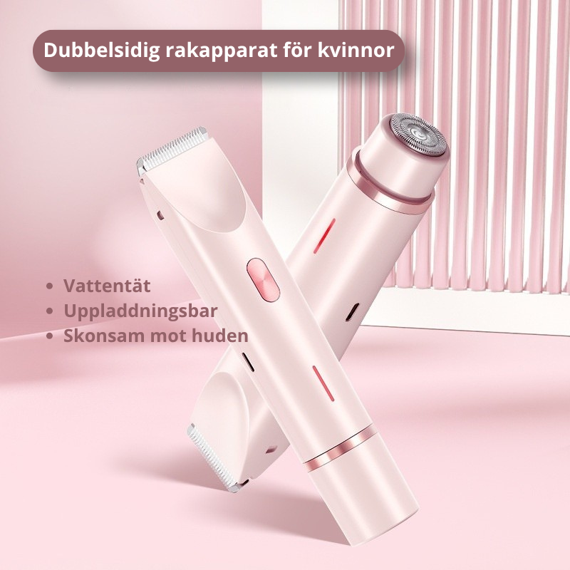2-i-1 Elektrisk Lady Shaver – Dubbelhuvud, skonsam & vattentät