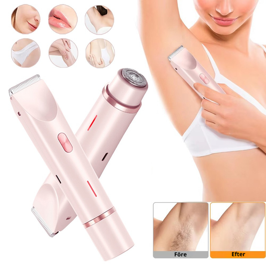 2-i-1 Elektrisk Lady Shaver – Dubbelhuvud, skonsam & vattentät