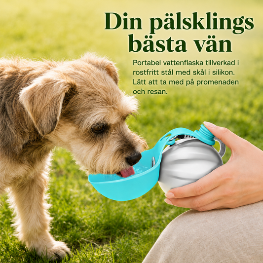 Hundvattenflaska med läckagesäker design och handledsrem