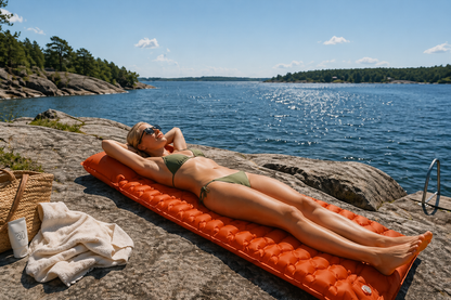 Bekväm luftmadrass för strand, park & sommarens alla utflykter