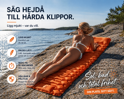 Bekväm luftmadrass för strand, park & sommarens alla utflykter