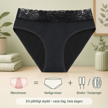 Menskompis™ med öppningsbara sidor och spetskant