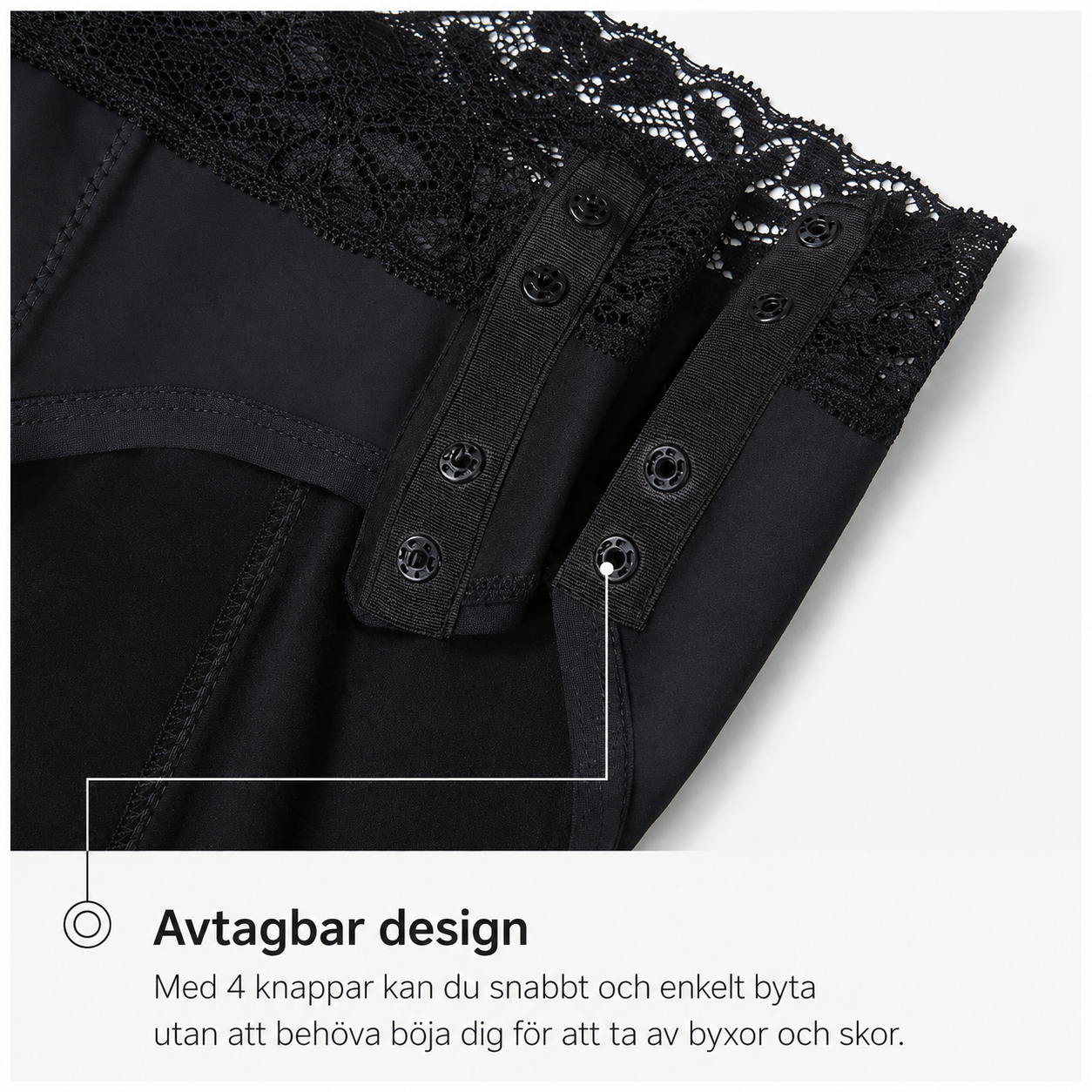 Menskompis™ med öppningsbara sidor och spetskant